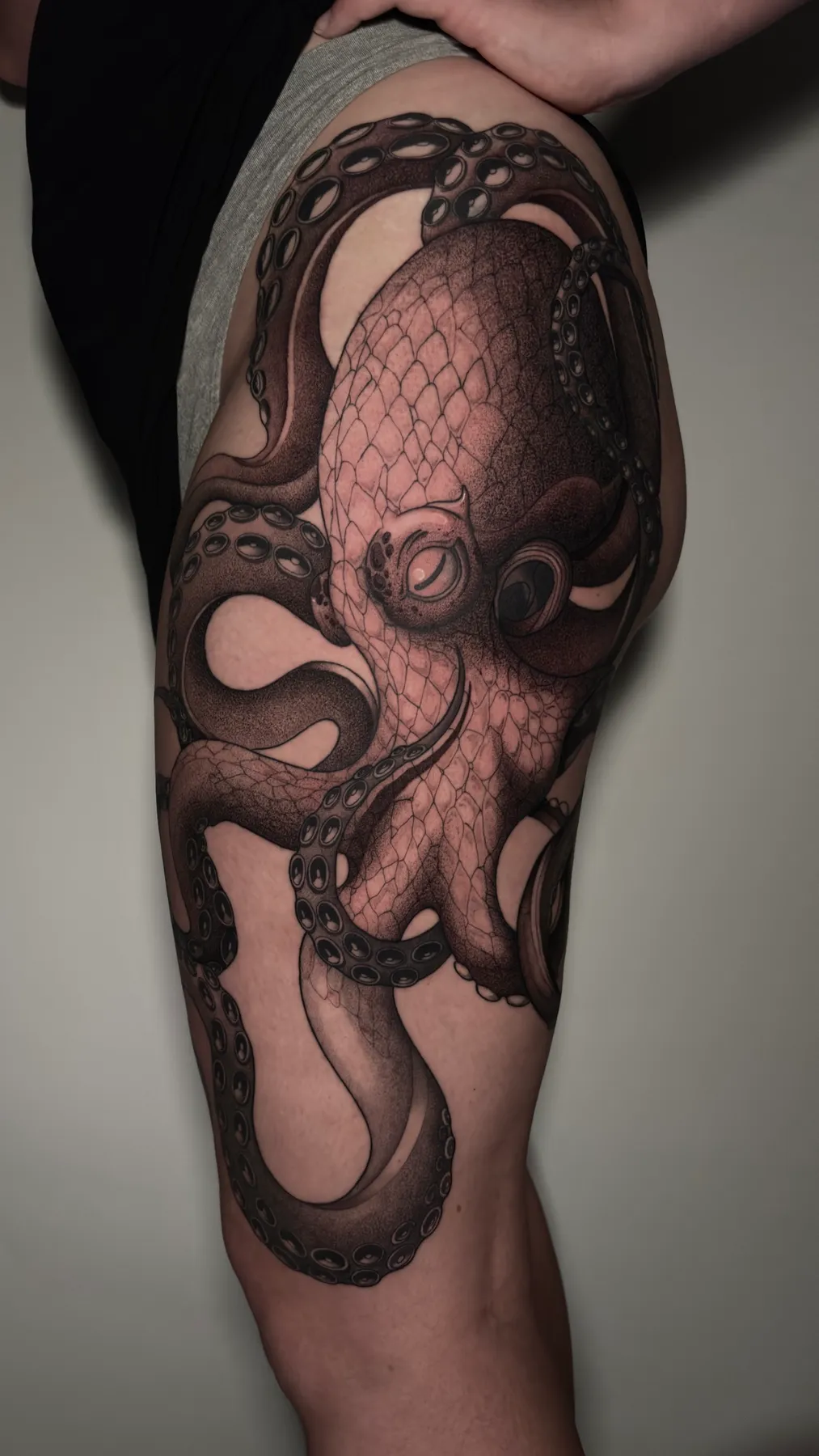 Freehand Octopus — tatuaje Blackwork de Nillattt, foto 3