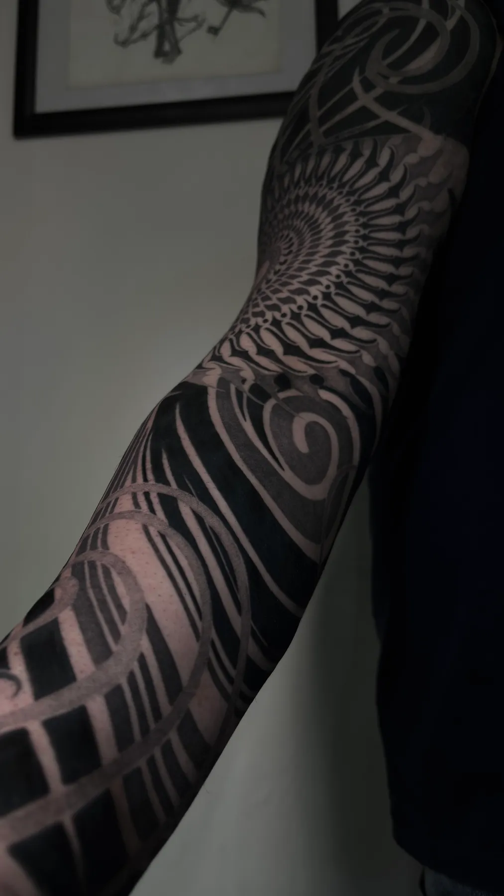 Grey Freehand Full Sleeve — Ornamental tattoo by Nillattt, photo 3