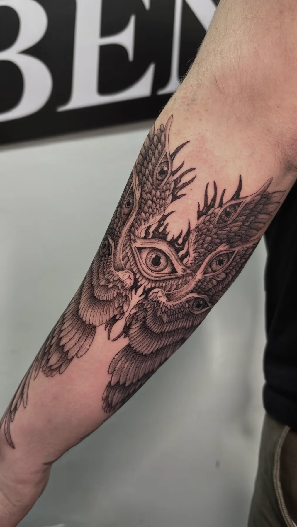 Seraphim Wings — Blackwork tattoo by Nillattt, photo 2